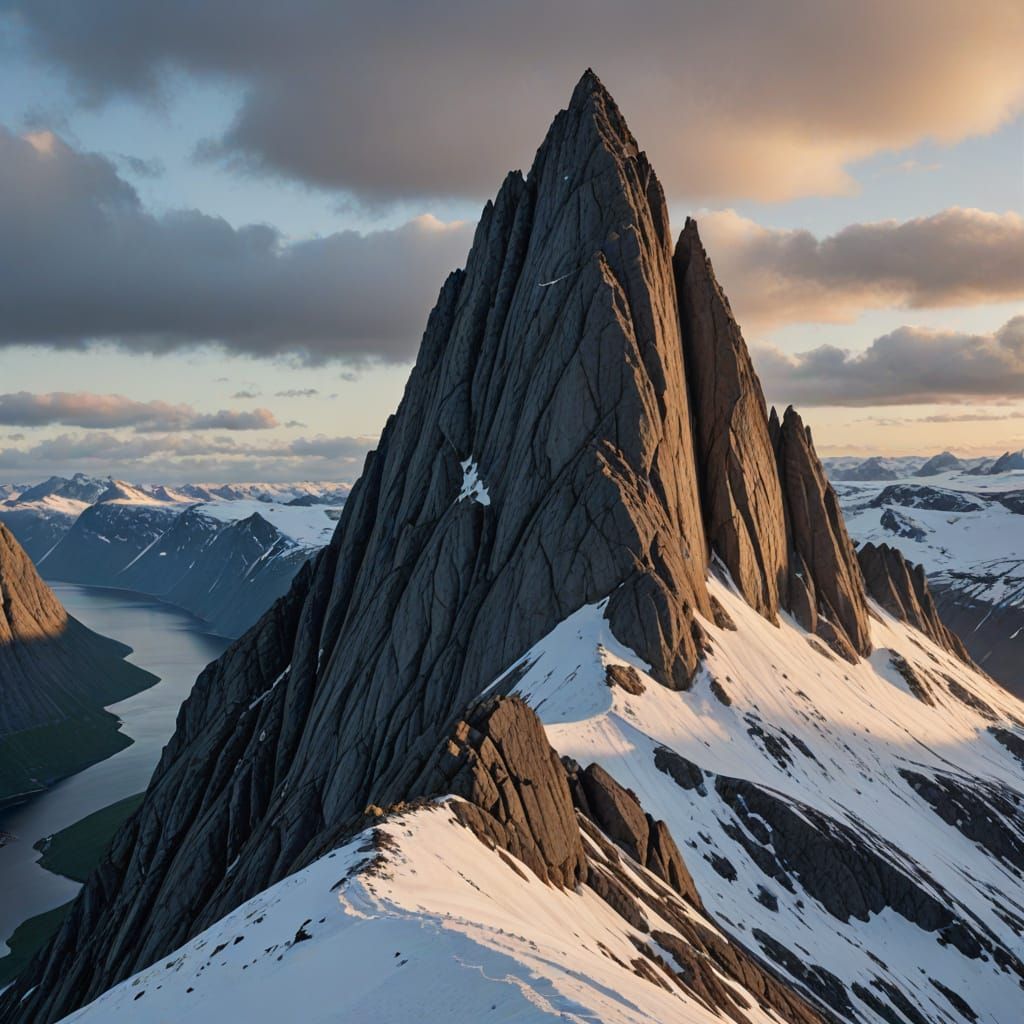 high definition photograph of The Spire of Segla, Senja, Norway