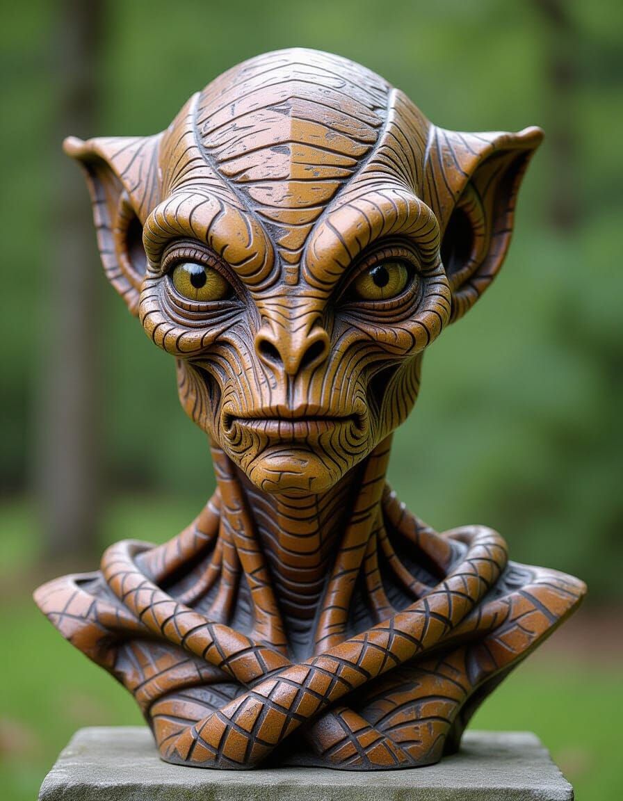 Wired and Twisted Sculpture of an Extraterrestrial Creature