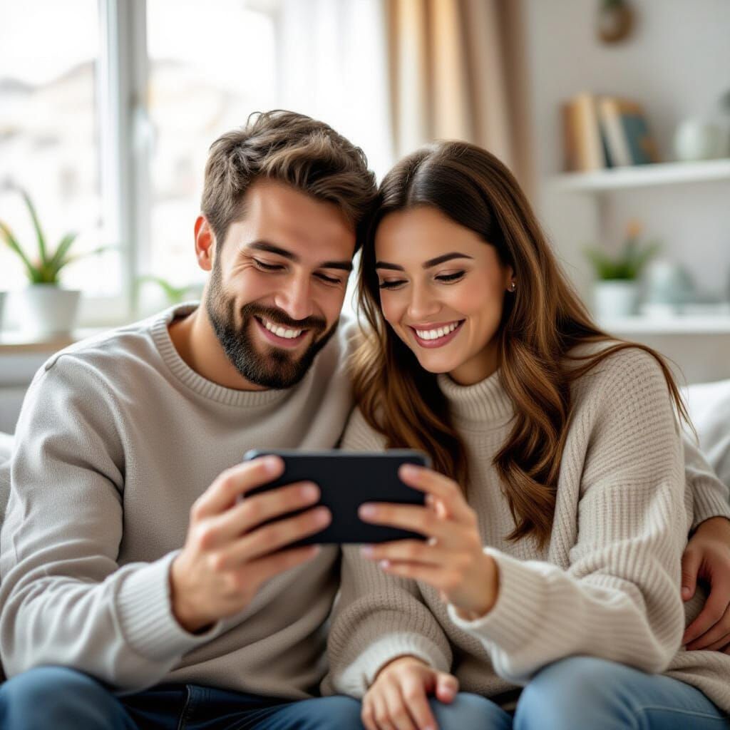 Couple Recording a Video on Phone