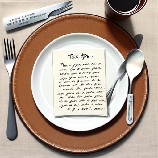 Thoughtful Gratitude Written on a Crumpled Napkin