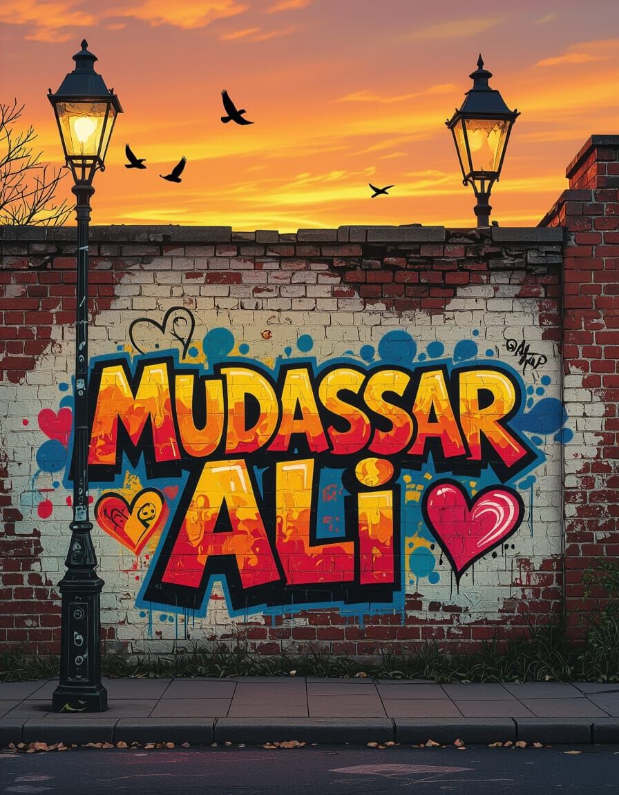 Colorful Graffiti Street Art on Brick Wall