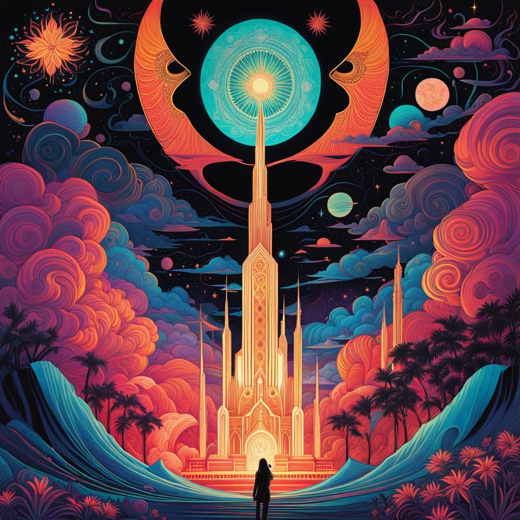 Blacklight Stoner Card Game in Neon Tones