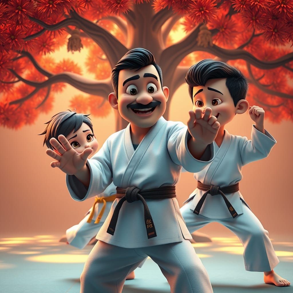 Karate Dad Teaches Kids Self-Defense, Pixar Style