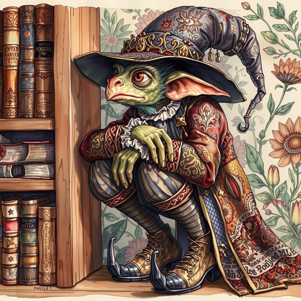 Enchanted Bookworm in Vintage Study