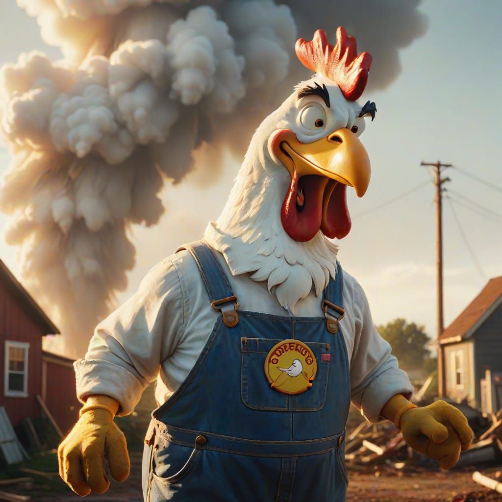 Foghorn Leghorn Tornado: A Cinematic Film Still