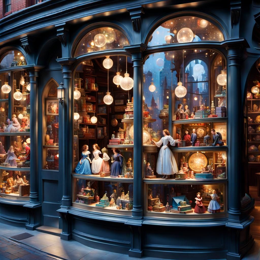 Magical Toy Store Window Display in Diagon Alley