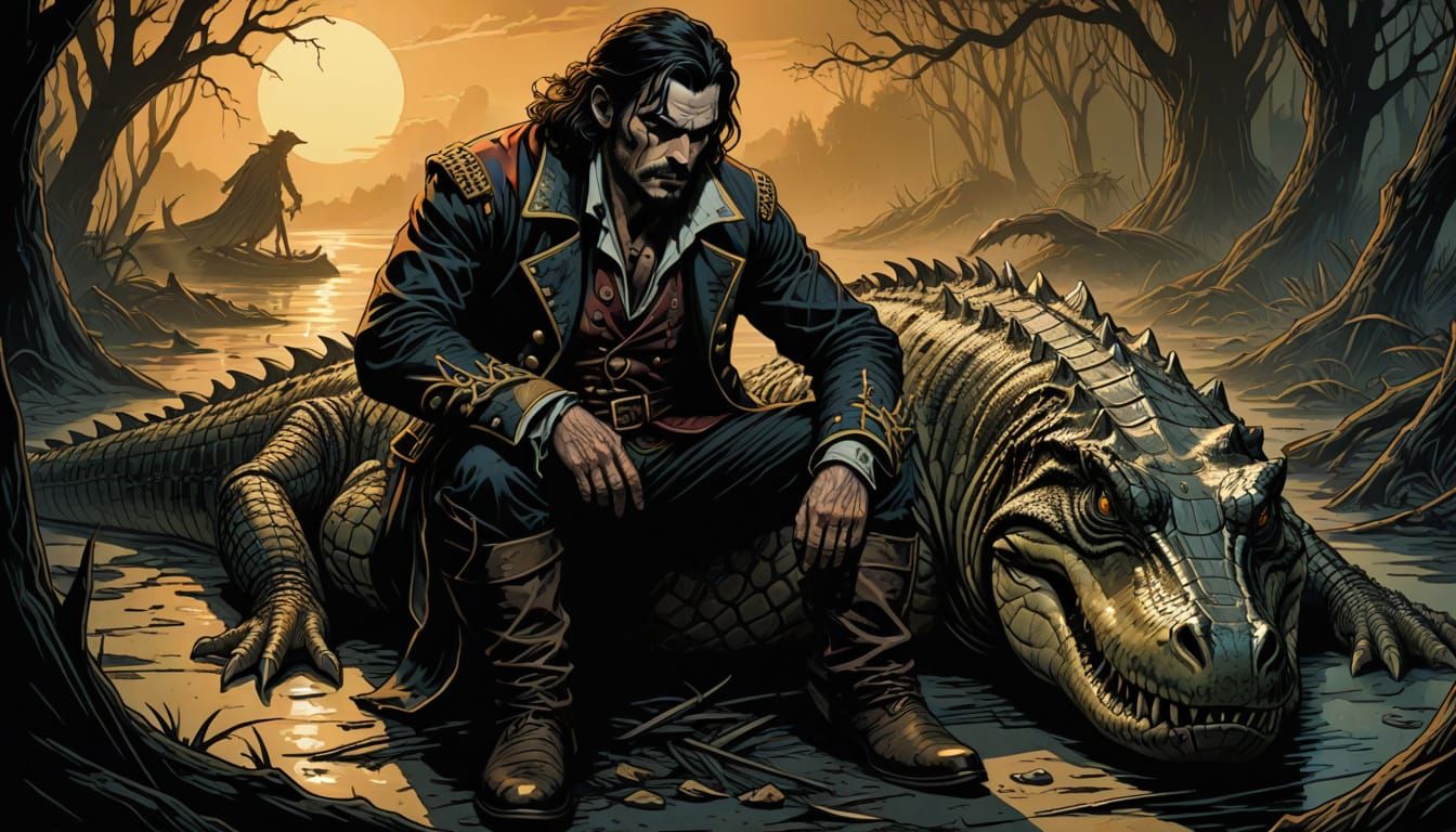Hook's Desperate Stand Against the Fallen Crocodile