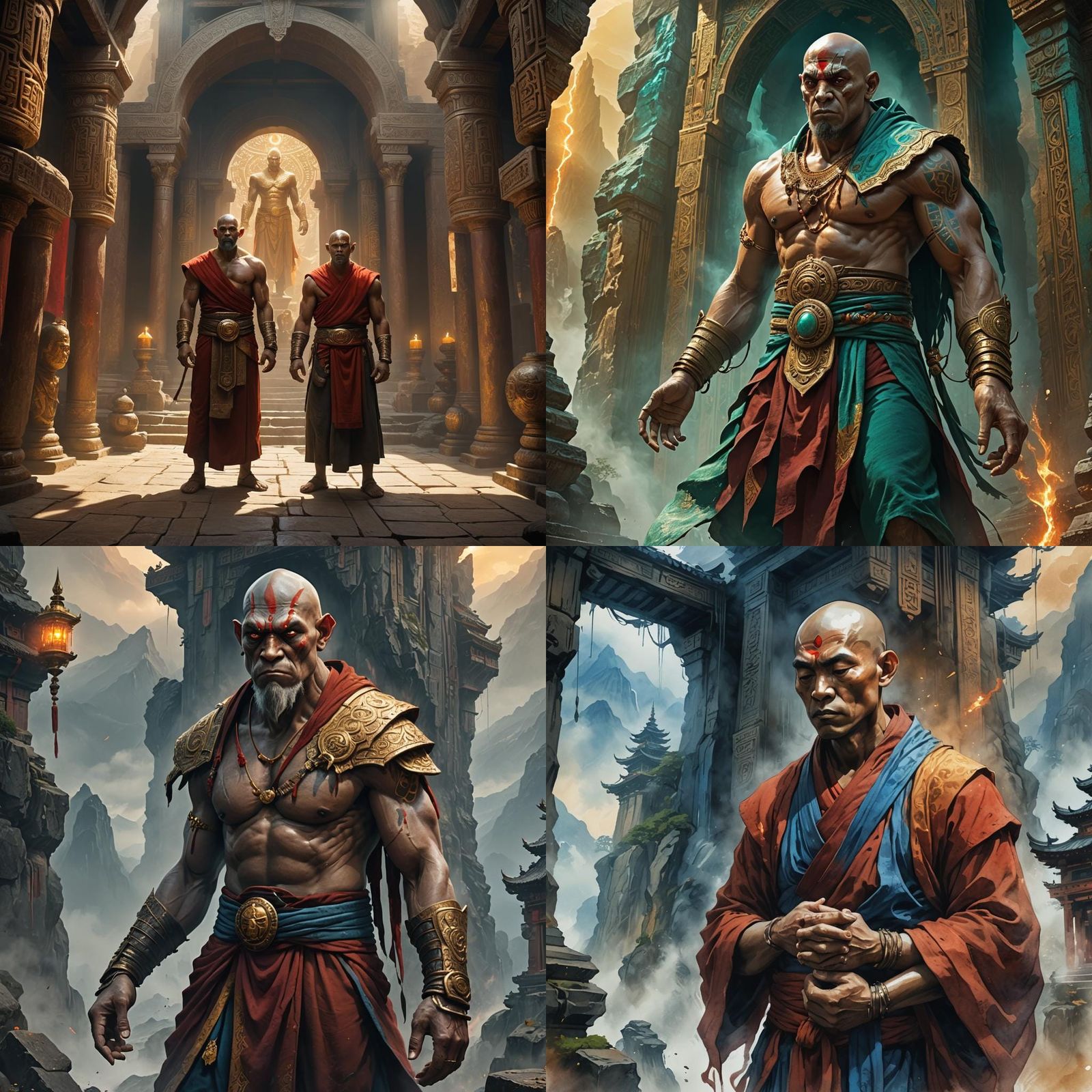 Half-Giant Goliath Monk in Detailed Matte Painting