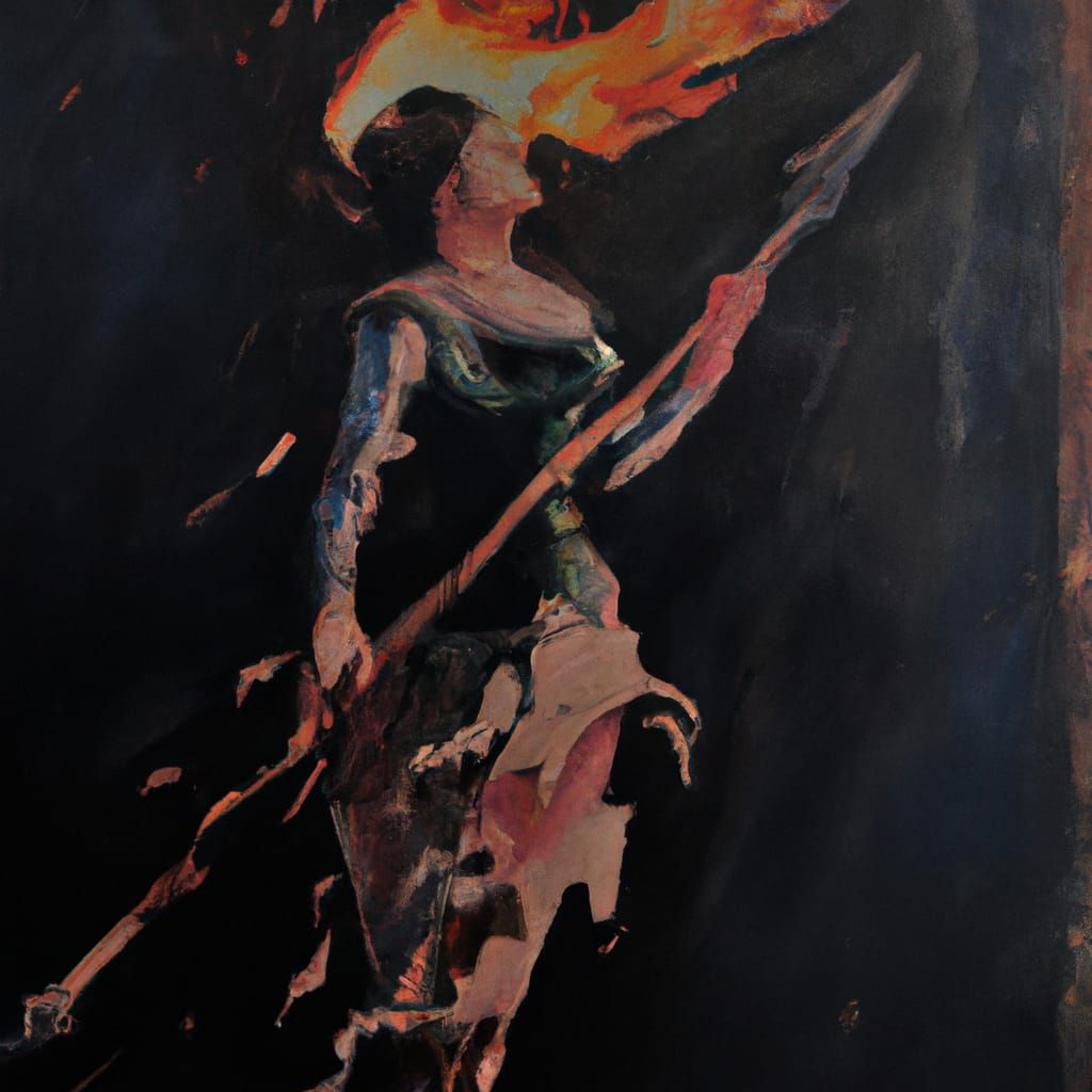 Joan of Arc Burning in Francis Bacon Style