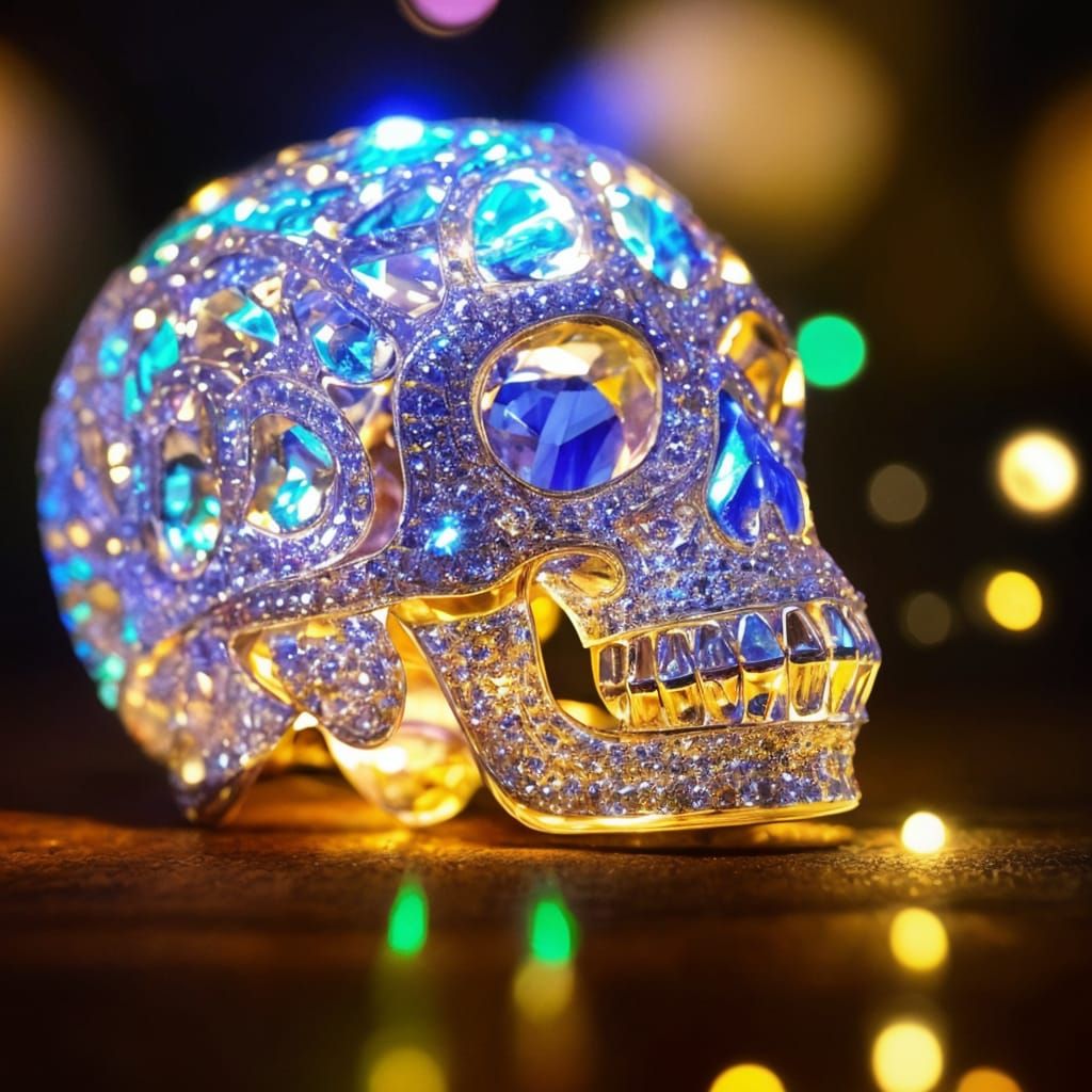 Luminescent Crystal Skull in Intricate Detail