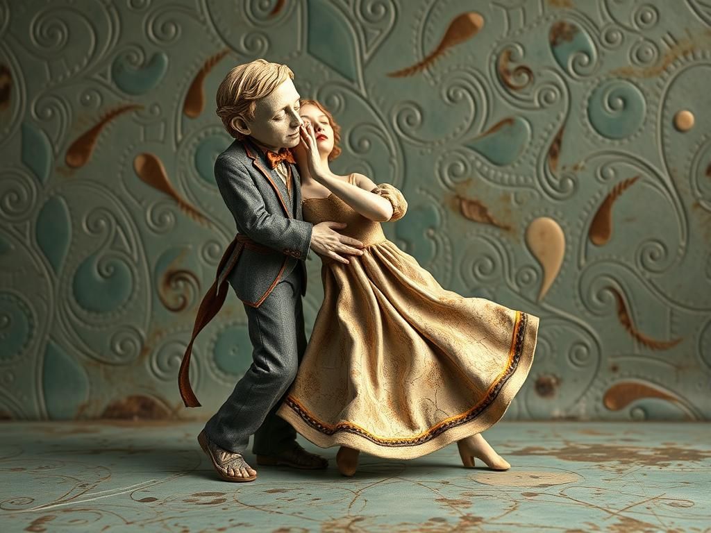 Dance of Joyous Sorrow in Embossed Leather