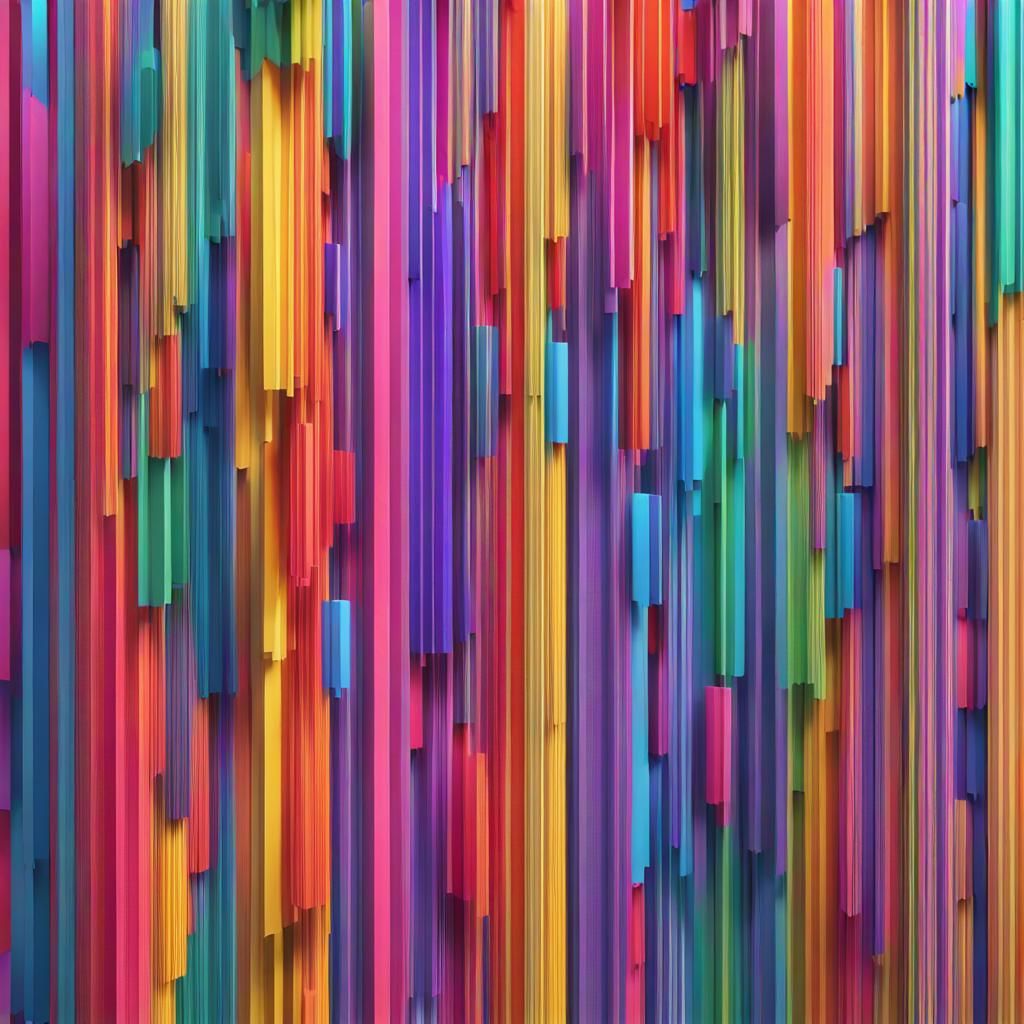 Striking Colorful Stripes in Detailed 3D Rendering