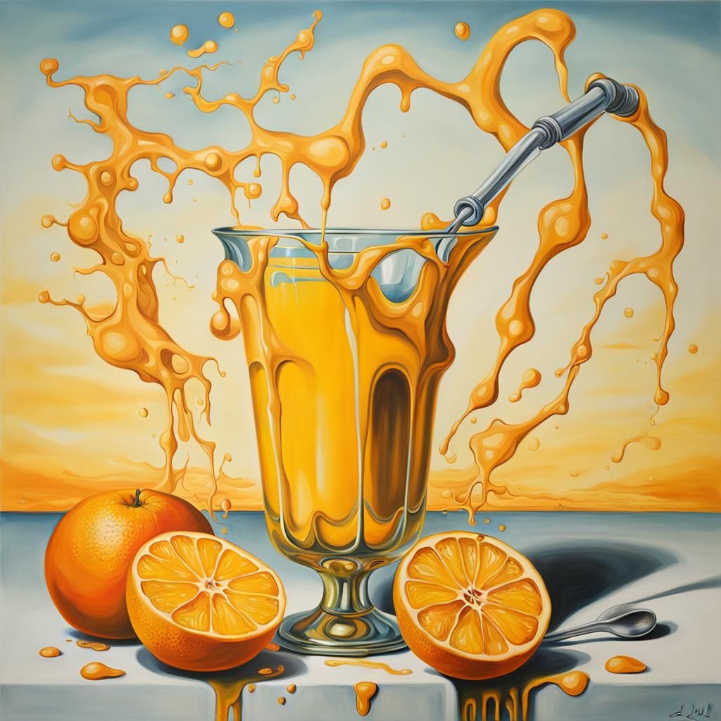 Surreal Orange Juice in Salvador Dali Style