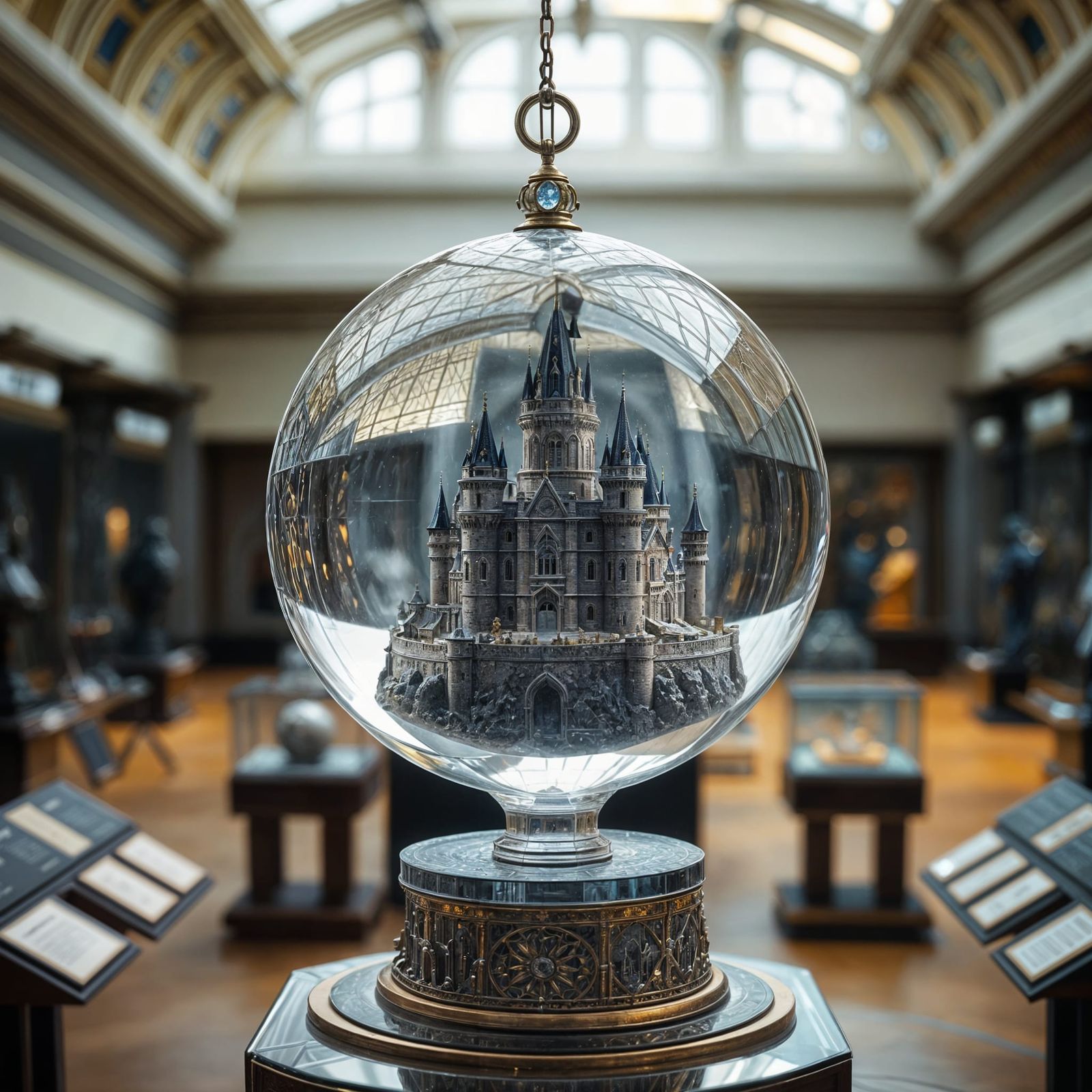 Crystal Castle Museum Exhibit in Hyperdetailed Style