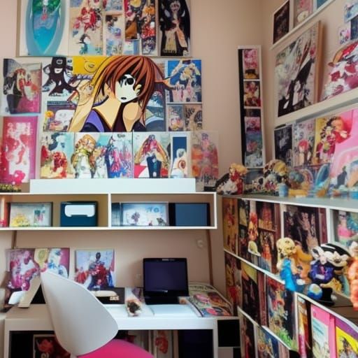 Artistic Anime Fan Room Interior Photo