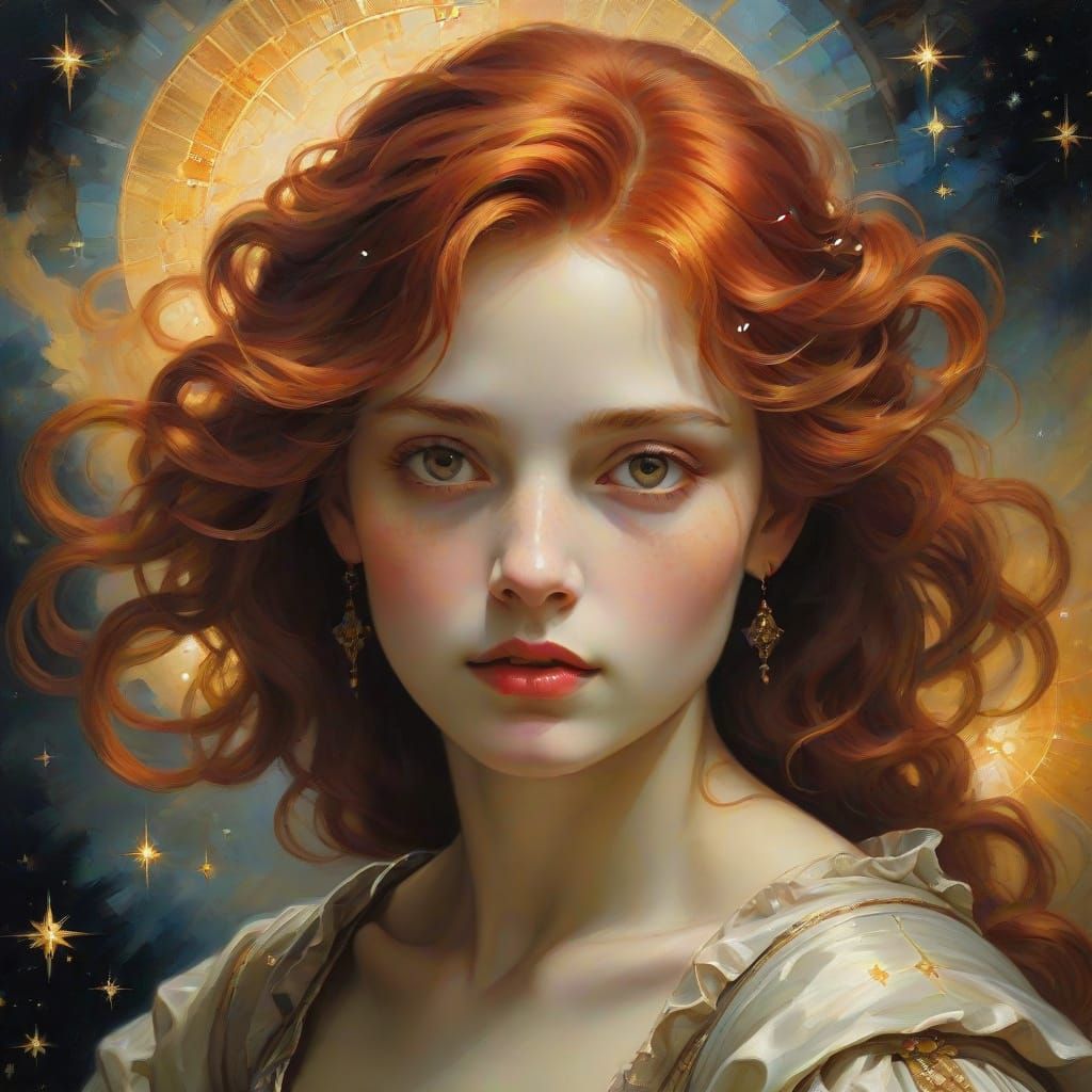 Celestial Renaissance Beauty in Ethereal Glow