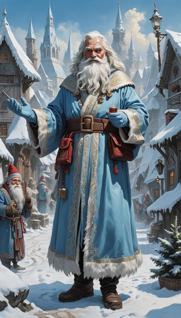 Light Blue Santa Claus, God of Winter