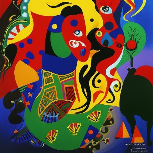 Centaur in Fantastical Biopunk Naive Art