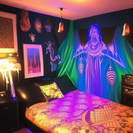 Psychedelic Black light Harry Potter themed penthouse with C...