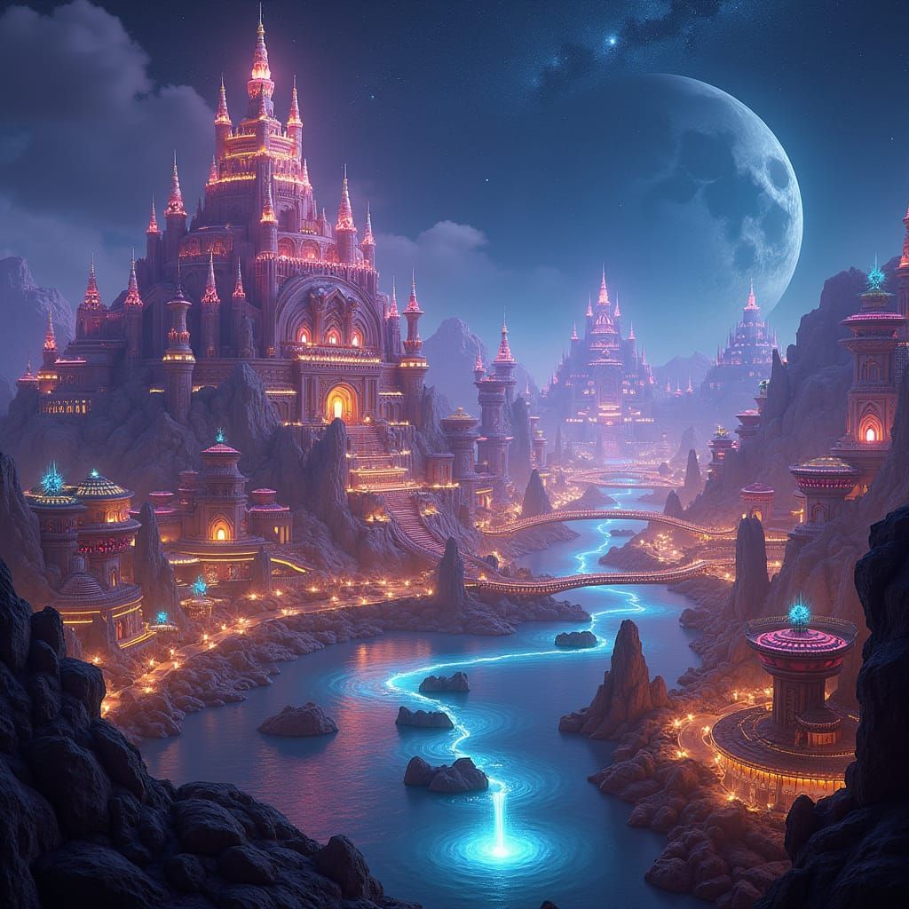 Captain Marvel Theme Park in Fantasy Concept Art Style