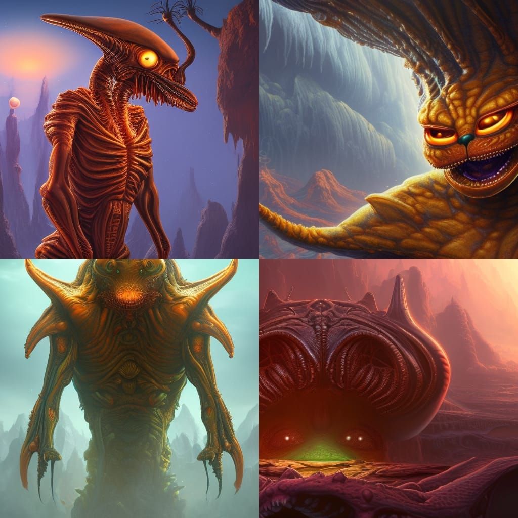 Alien Garfield: Detailed Matte Painting