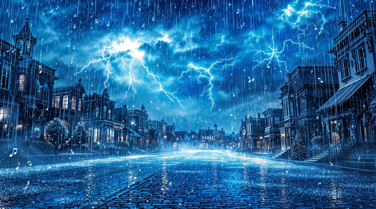 Stormy Vintage Town Transformed into Whimsical Paradise