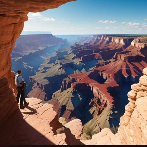 Grand Canyon Vista in Golden Sunlight