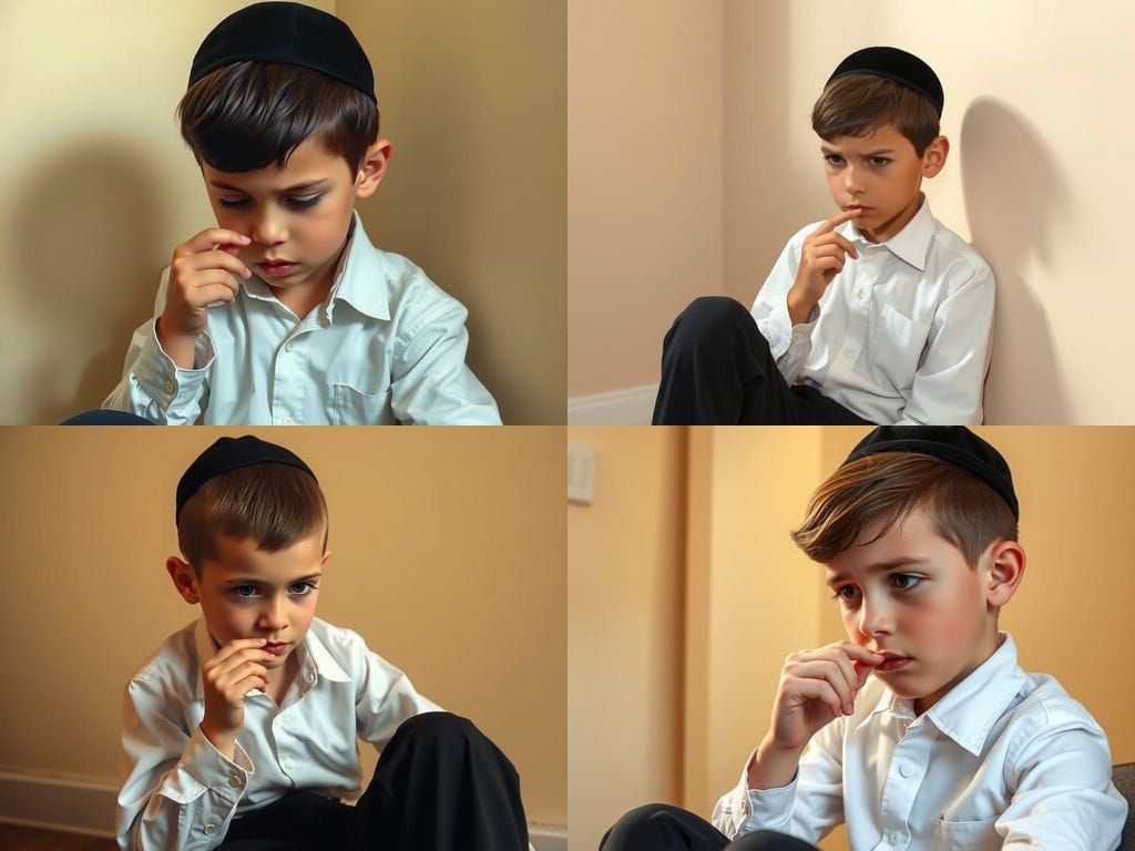 Young Orthodox Boy with Thoughtful Expression