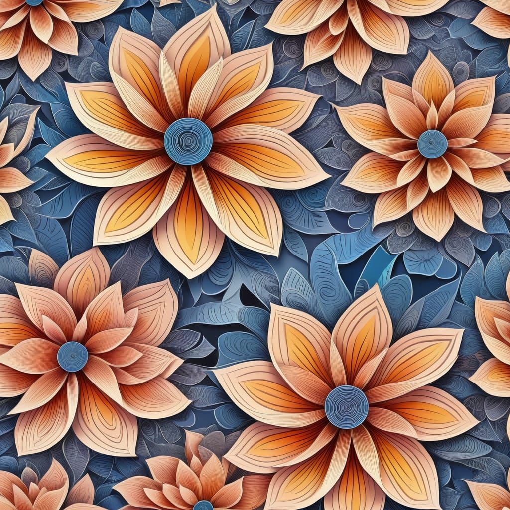 Surreal Floral Fractal in Dreamlike Digital Art Style