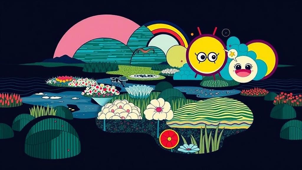 Kaleidoscopic Garden Inspired by Superflat Art