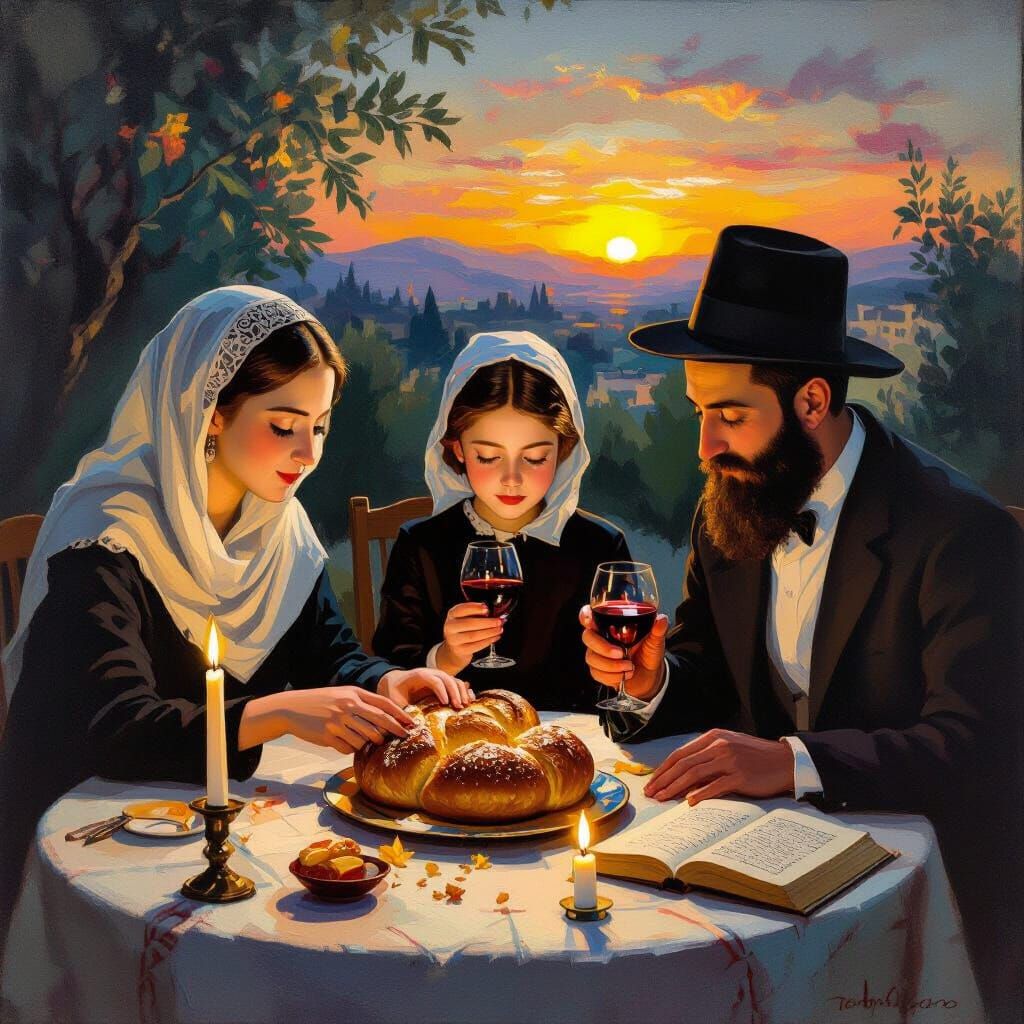 Shabbat Dinner: A Celebration in Vibrant Colors