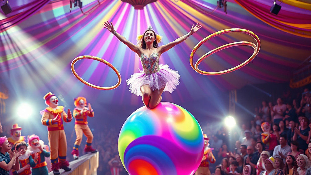 Acrobat in a Vibrant Circus, Photorealistic 8K Image