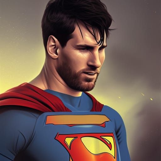 Messi as Superman: Hyperrealistic Concept Art
