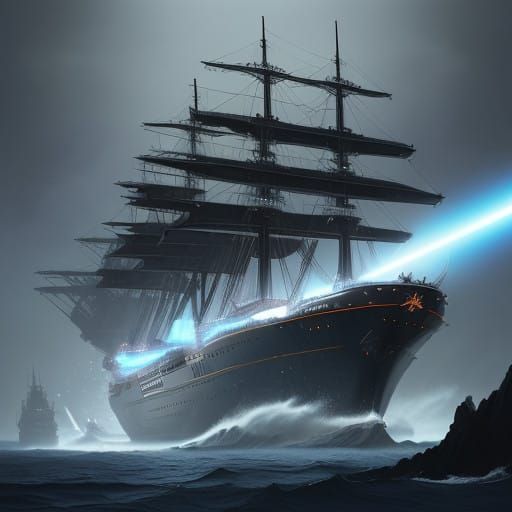 Majestic Battlecruiser Vessel in Futuristic Star Wars Univer...