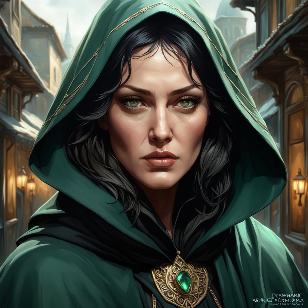 Sly Cloaked Criminal in Hyperdetailed Digital Art