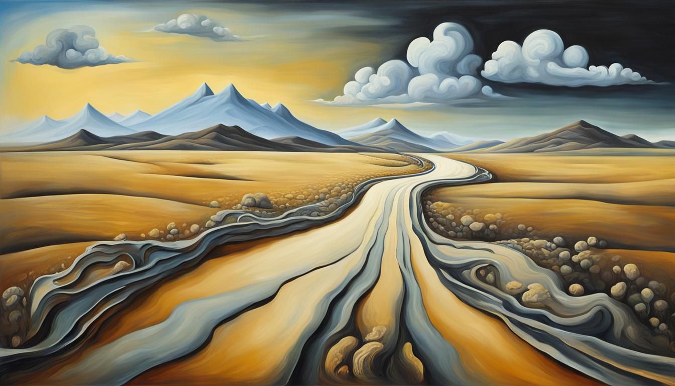 Surreal Melting Roads Inspired by Salvador Dali
