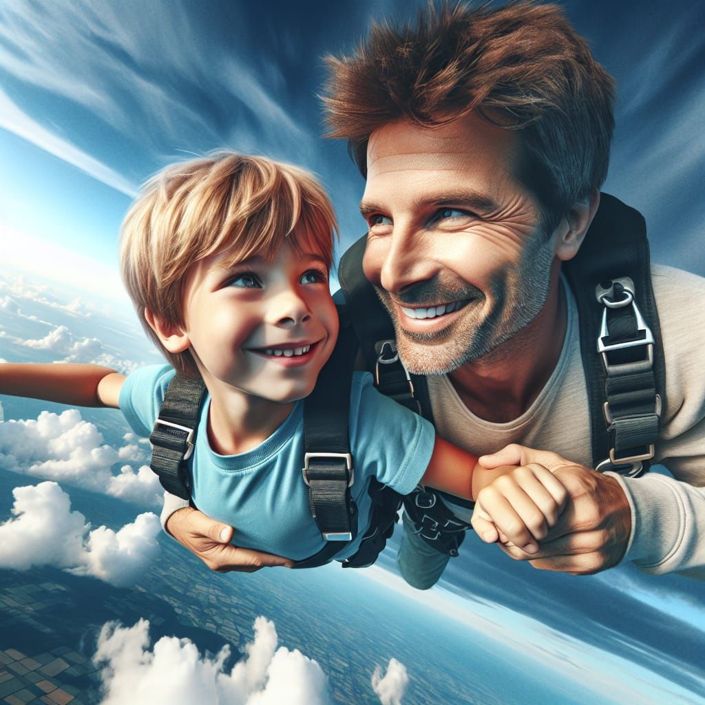 Father and Son Share Thrilling Skydiving Adventure