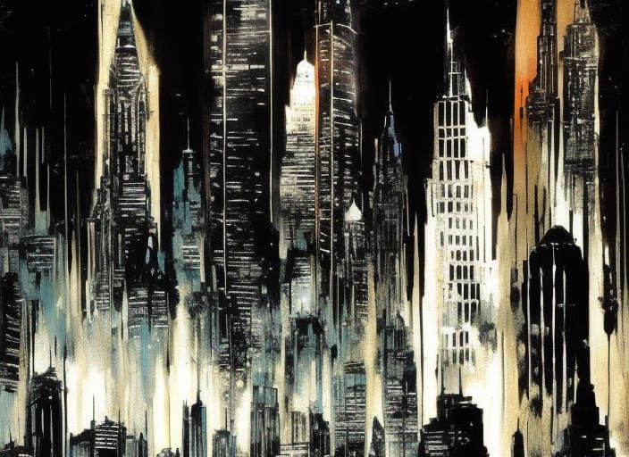 Noir Cityscape in Dark City Style