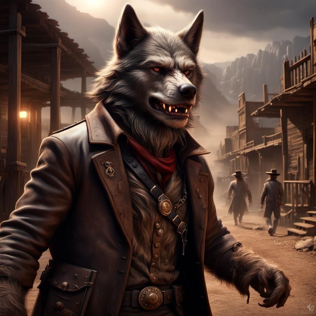 Wild West Werewolf Sheriff: Digital Matte Painting