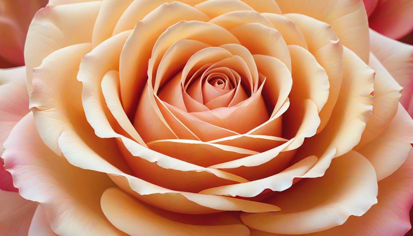 Soft Pink Rose Blooms in Vibrant Abstract Art