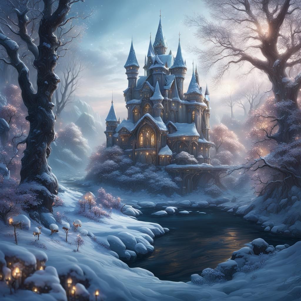 Detailed Winter Fairy Matte Painting in 8K