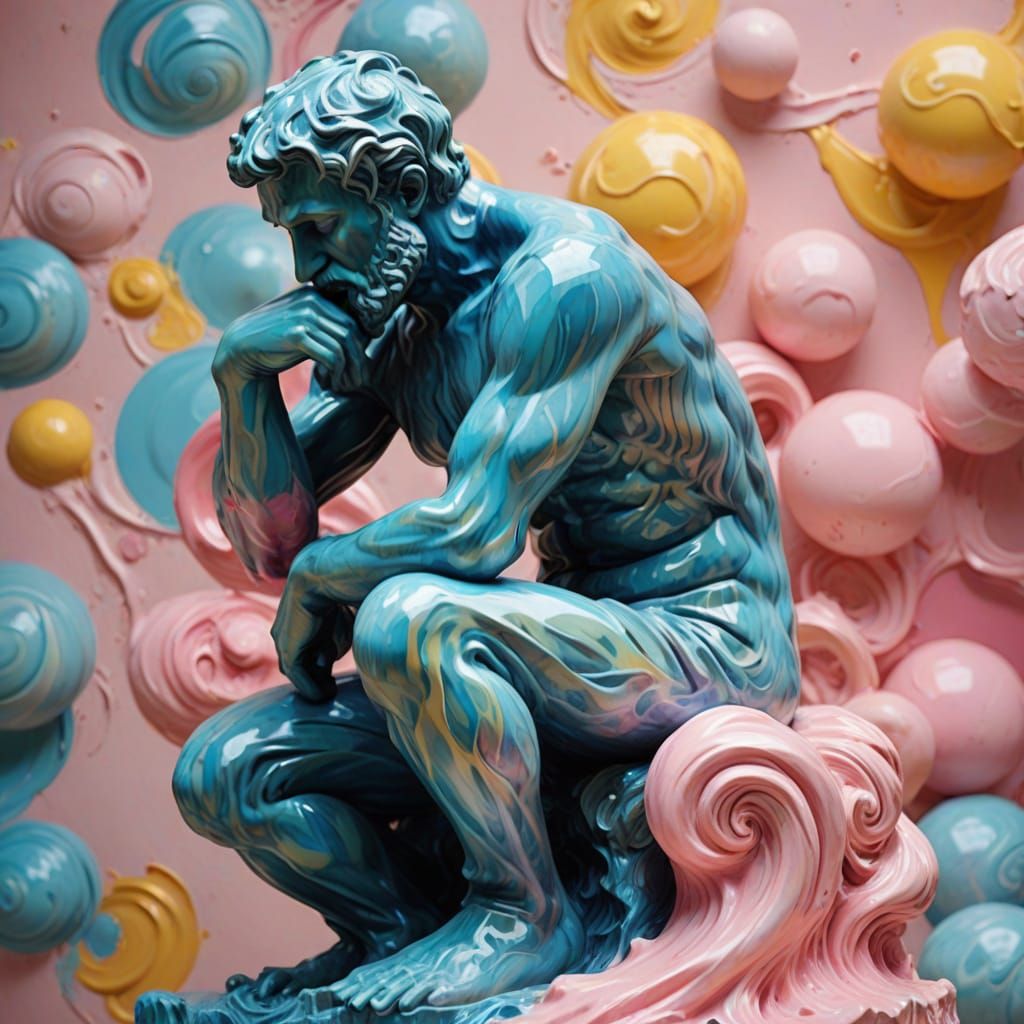 Impressionist Masterpiece in Whimsical Bubblegum Hues