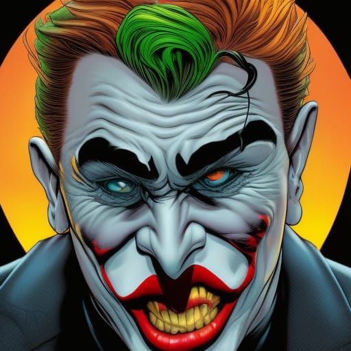 Joker Artwork in Comic Book Style