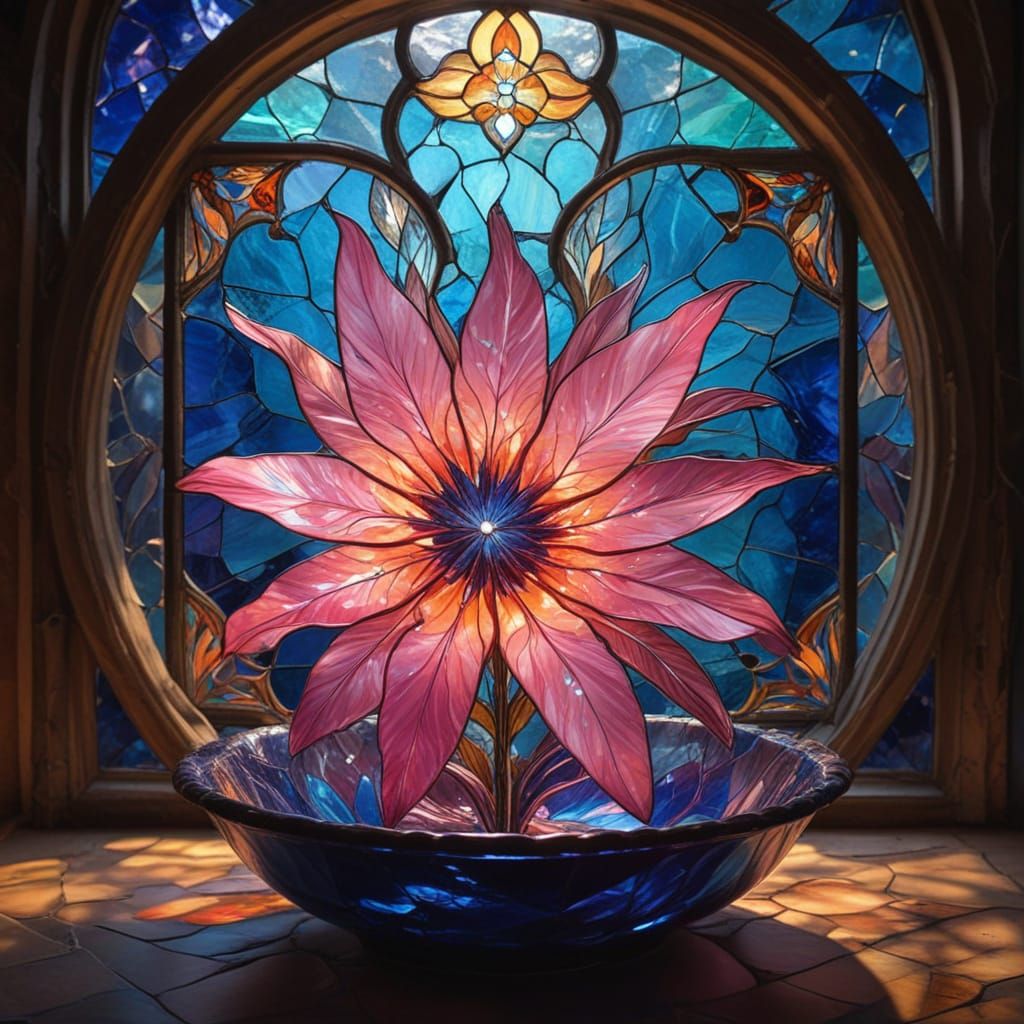 Dreamlike Glass Bloom in Vibrant Iridescent Hues
