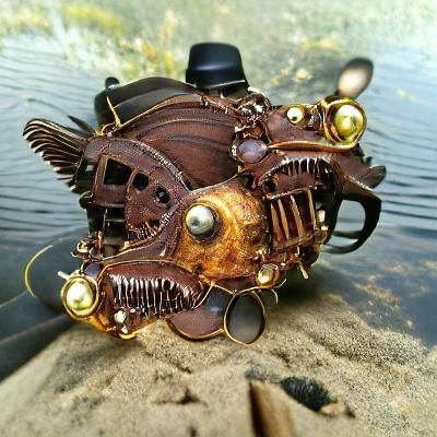 Steampunk Anglerfish Wreck: Digital Rendering