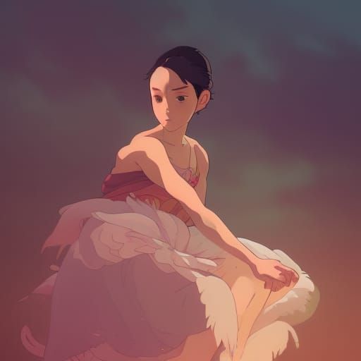 Studio Ghibli Ballerina: Dynamic Concept Art