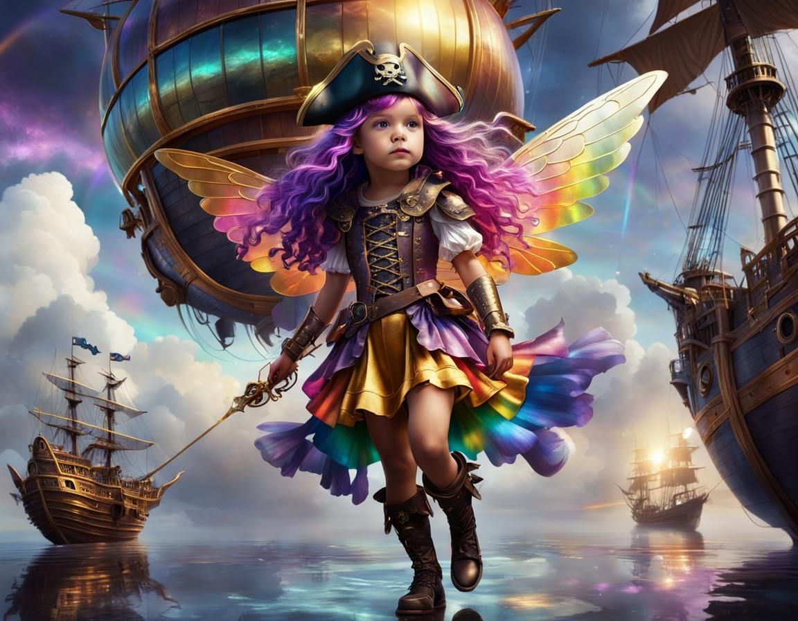 Fairy Pirate Reflection on a Pirate Ship