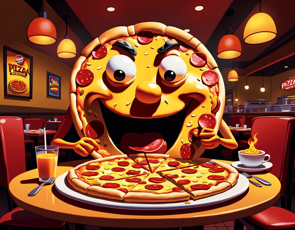 Giant Pizza Eats Pizza, Comic Art Style