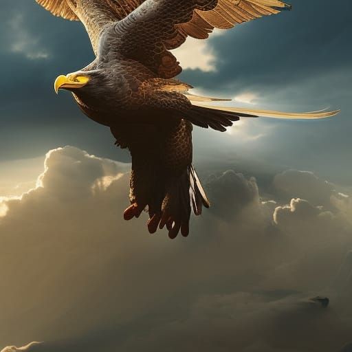 Epic Eagle Ride: Cinematic Digital Painting