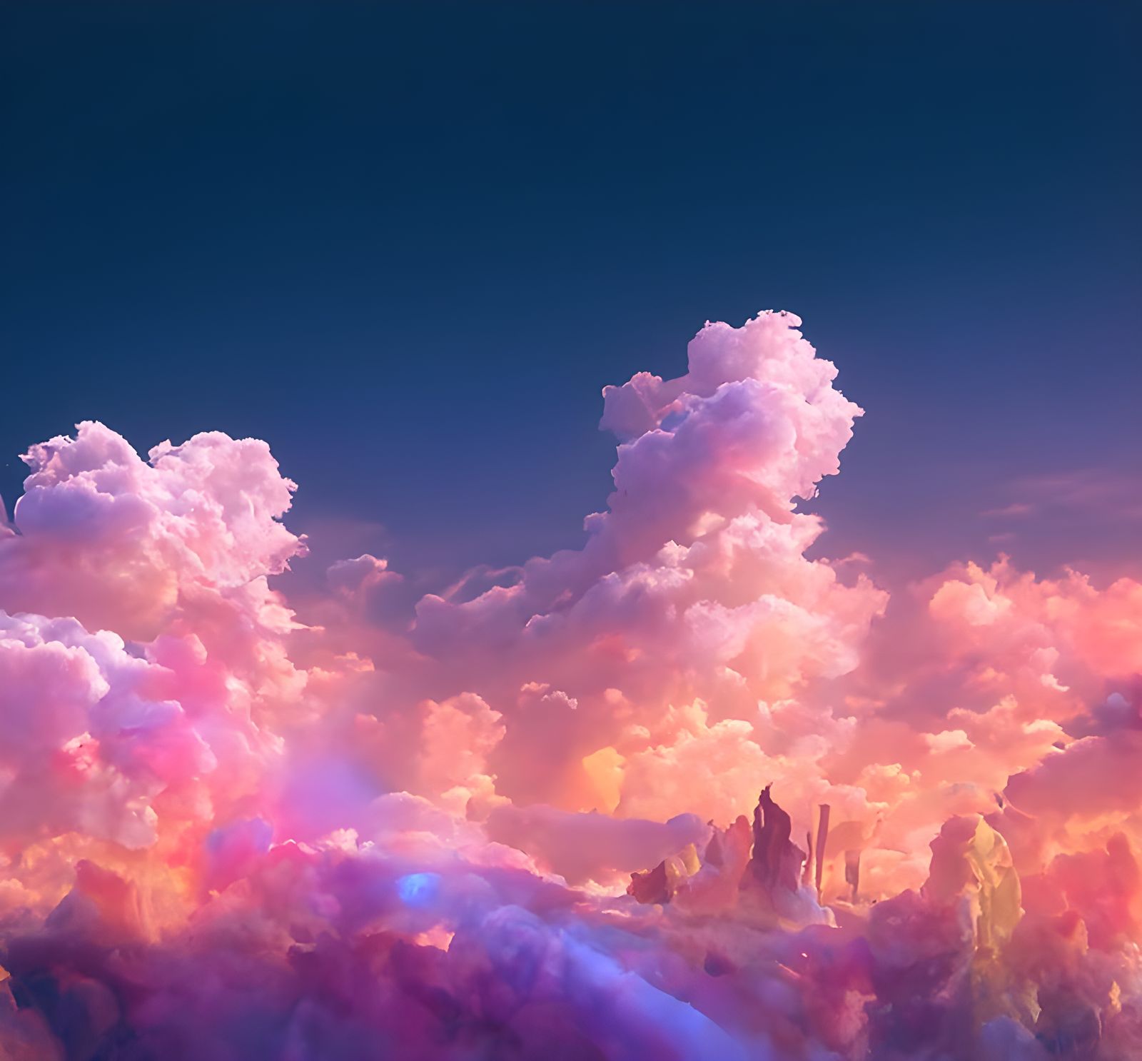 Luminescent Cloudscape in Magical Fantasy World